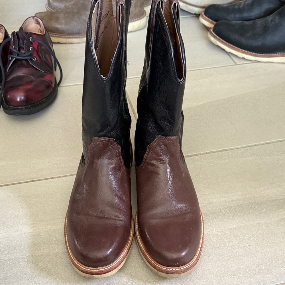 Lucchese Black and Brown Leather Boots